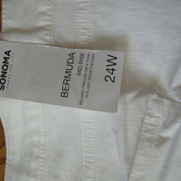 Sonoma White Mid-Rise Bermuda Shorts 24W NWT - Picture 7 of 10